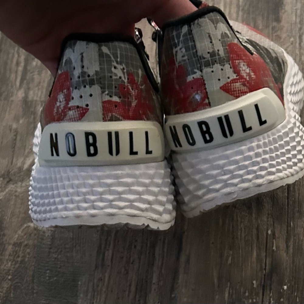 NOBULL Red and Gray Floral Trainers